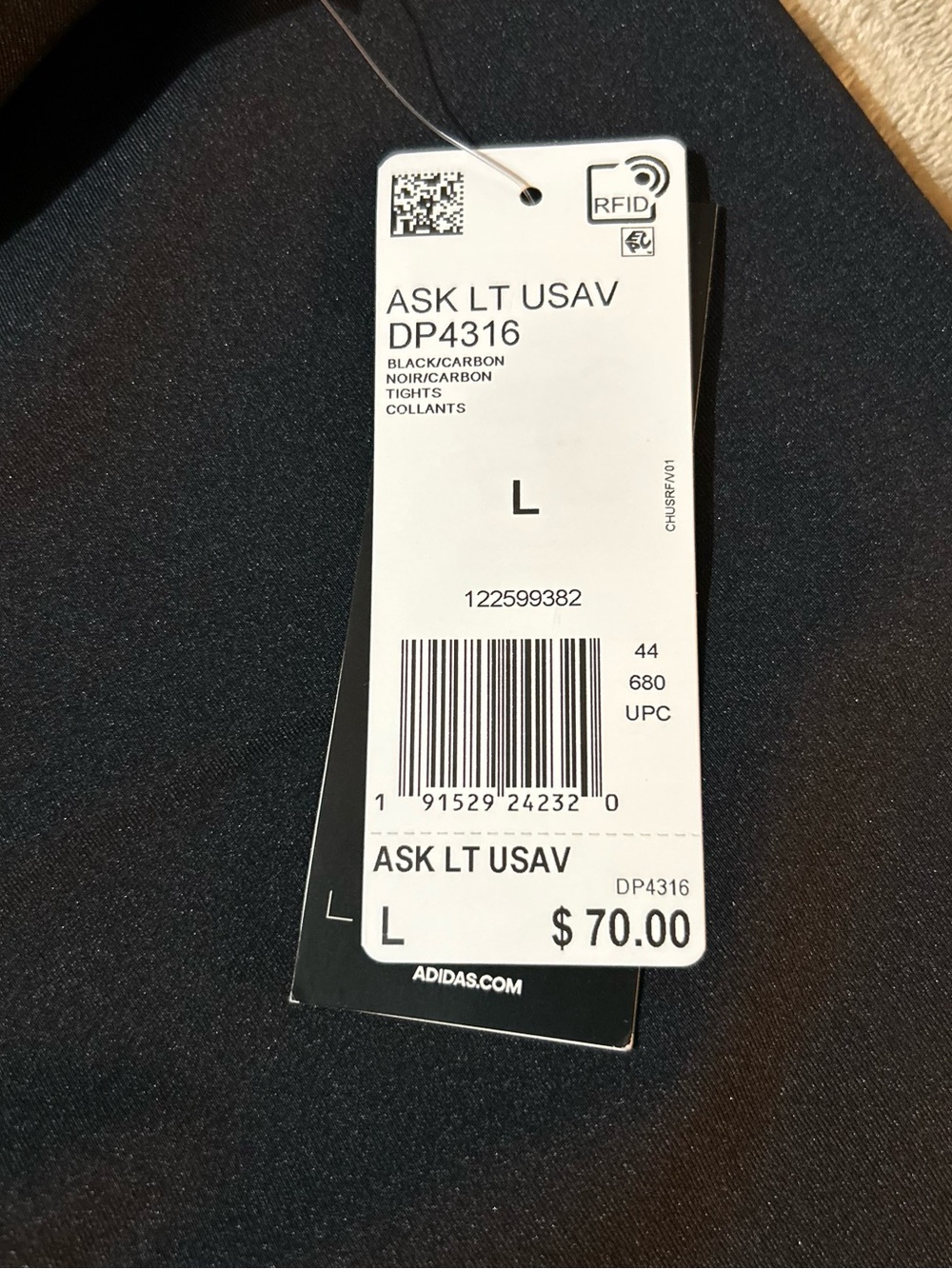 adidas USAVolleyball Black and Gray Climachill Athletic Tights Size Large